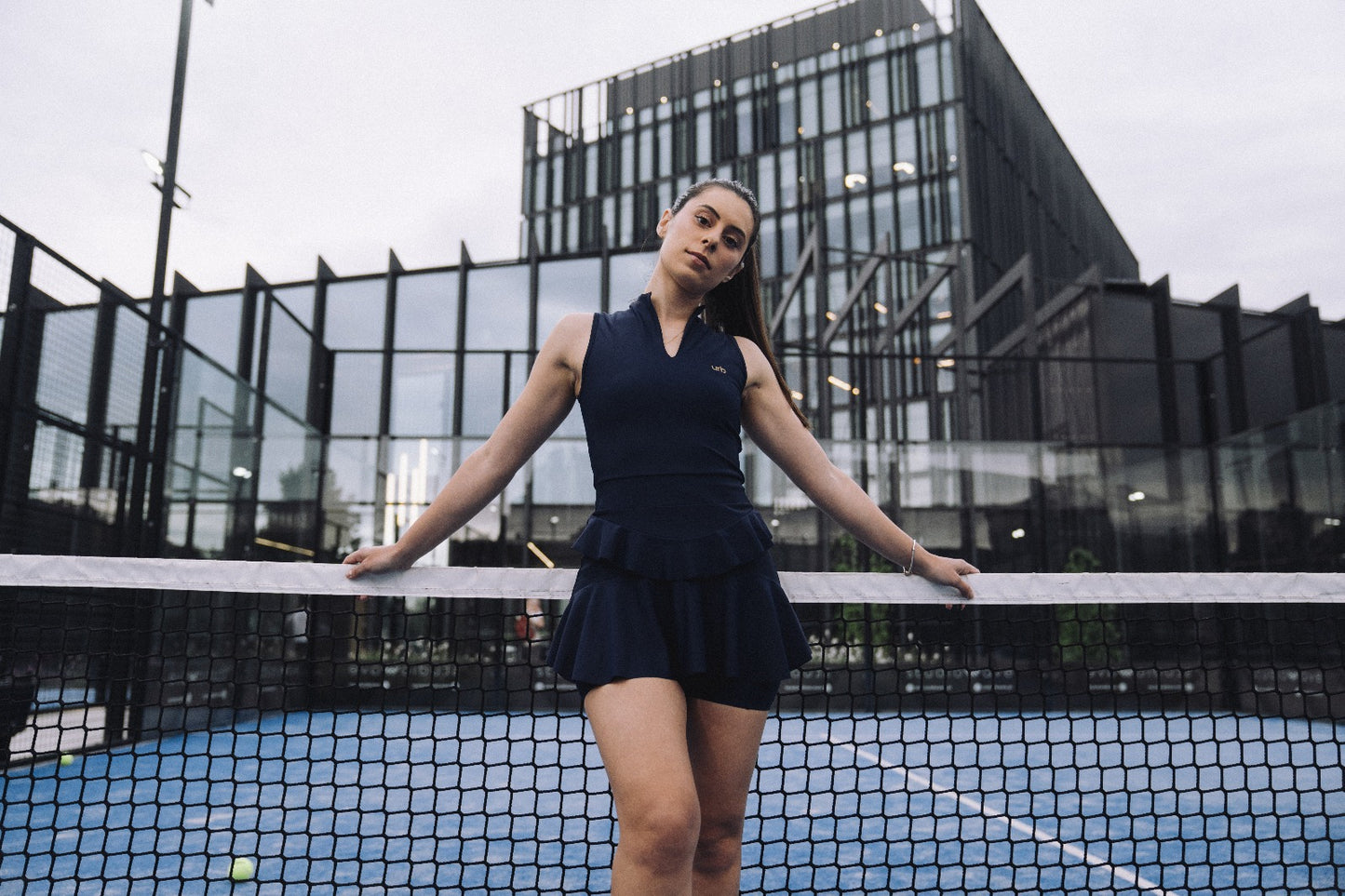 Vestido Folhos Azul
