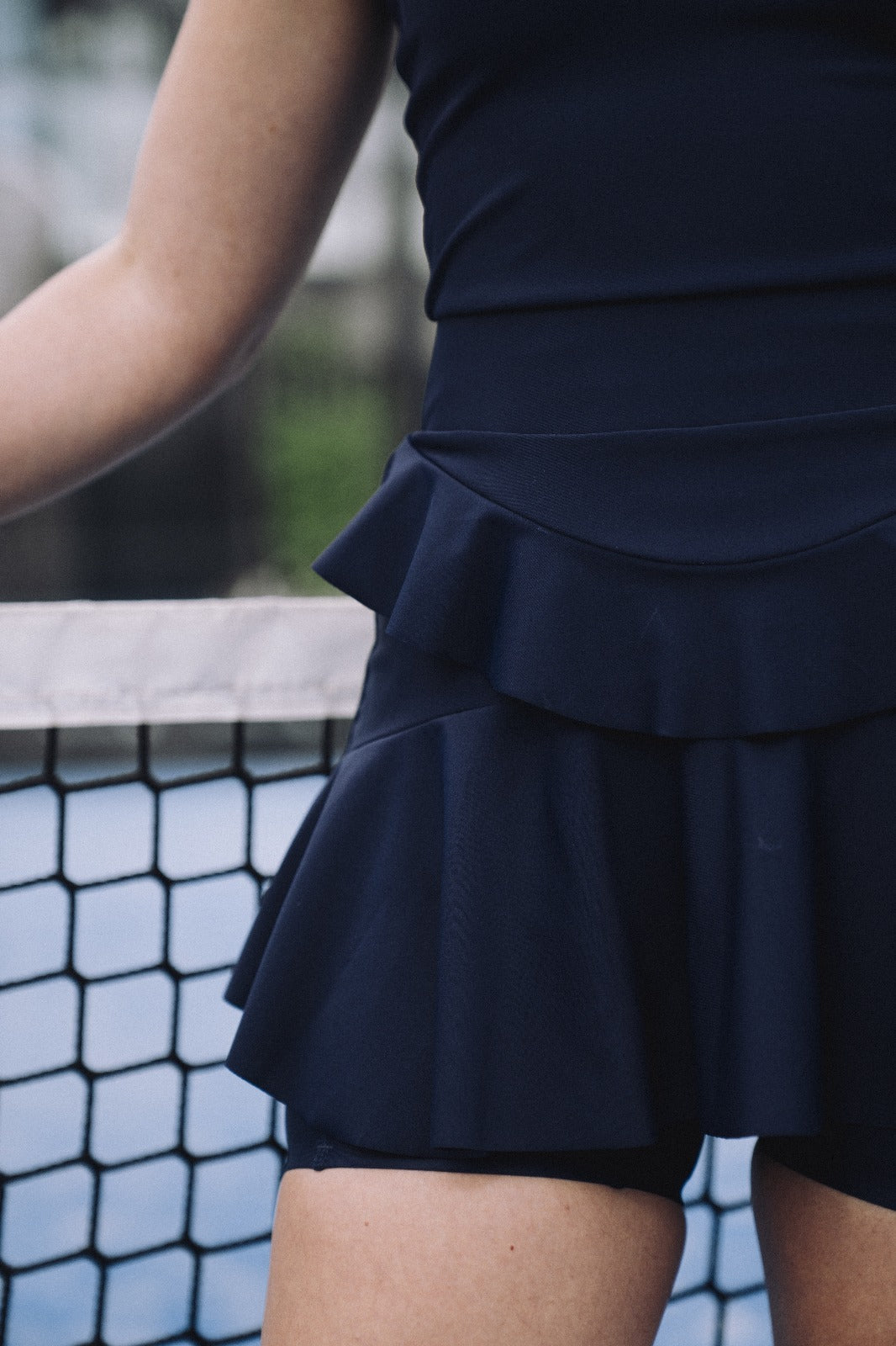 Vestido Folhos Azul