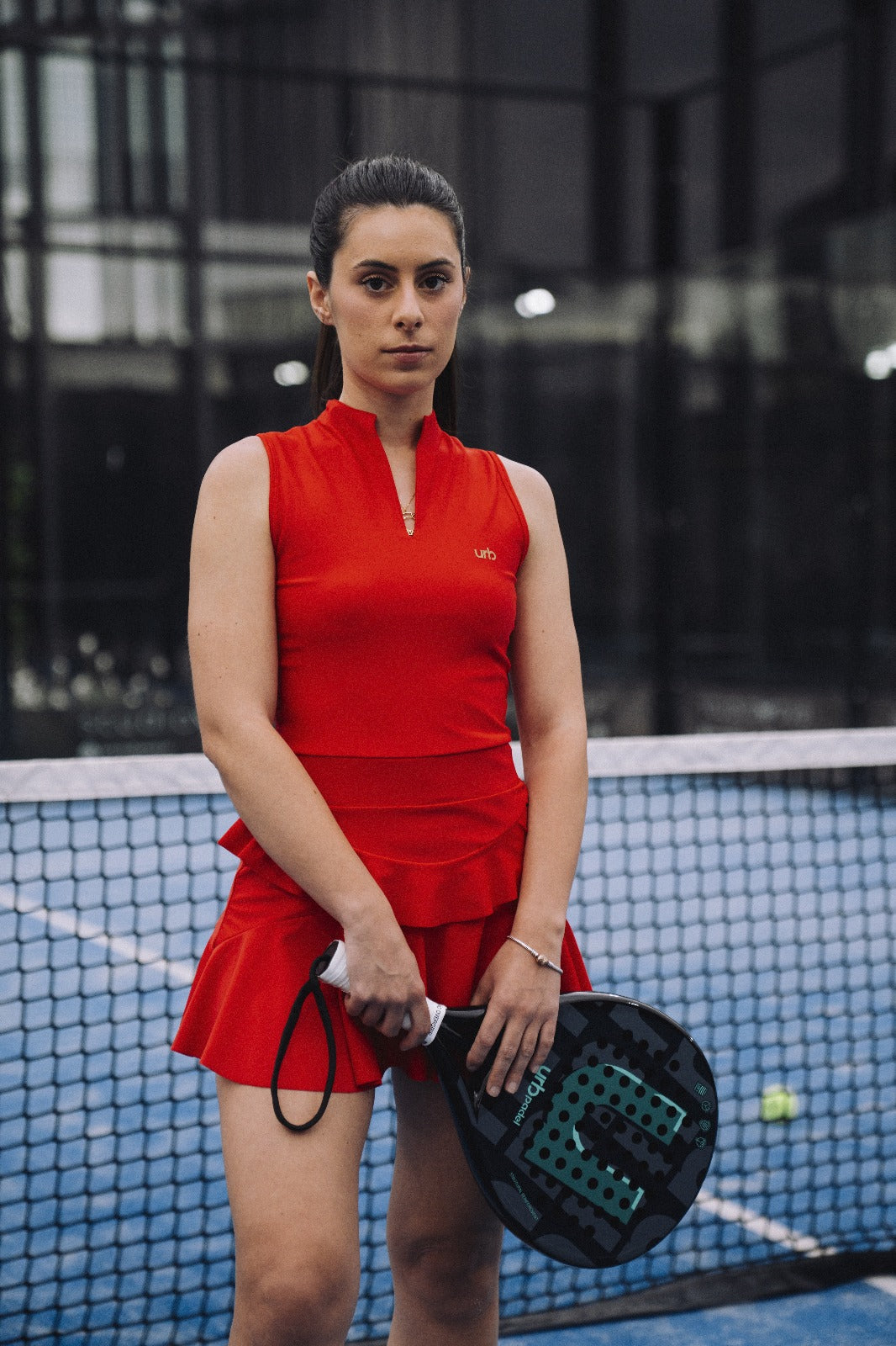 Vestido Folhos Vermelho