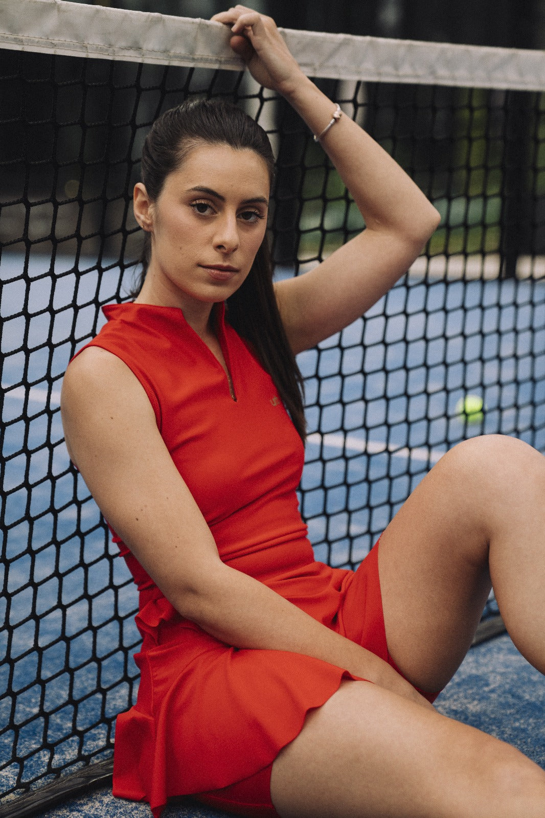 Vestido Folhos Vermelho