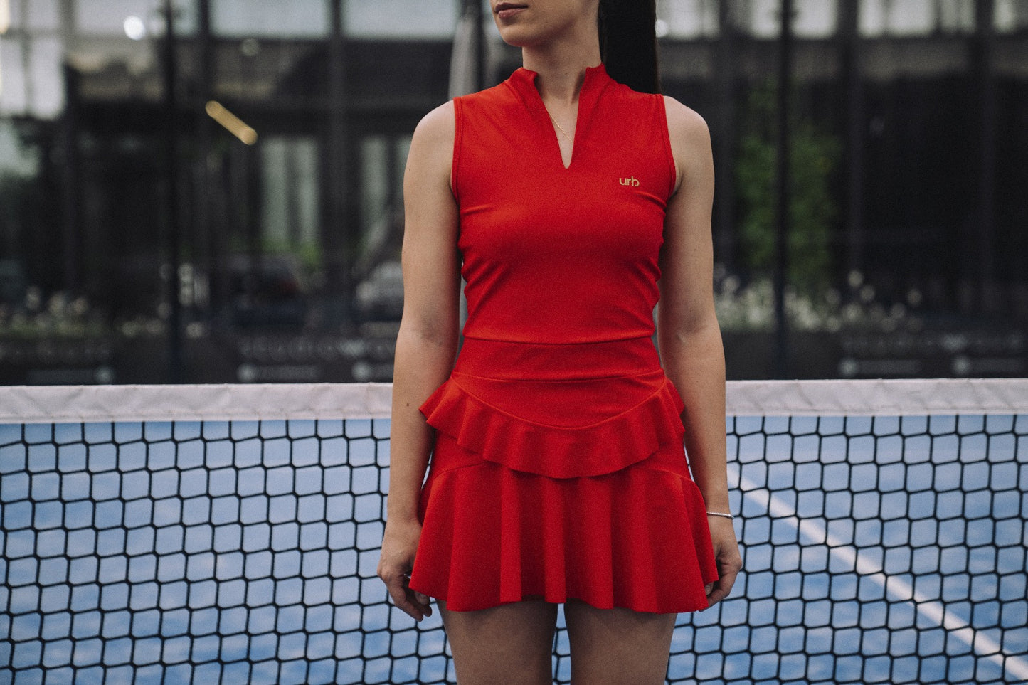 Vestido Folhos Vermelho