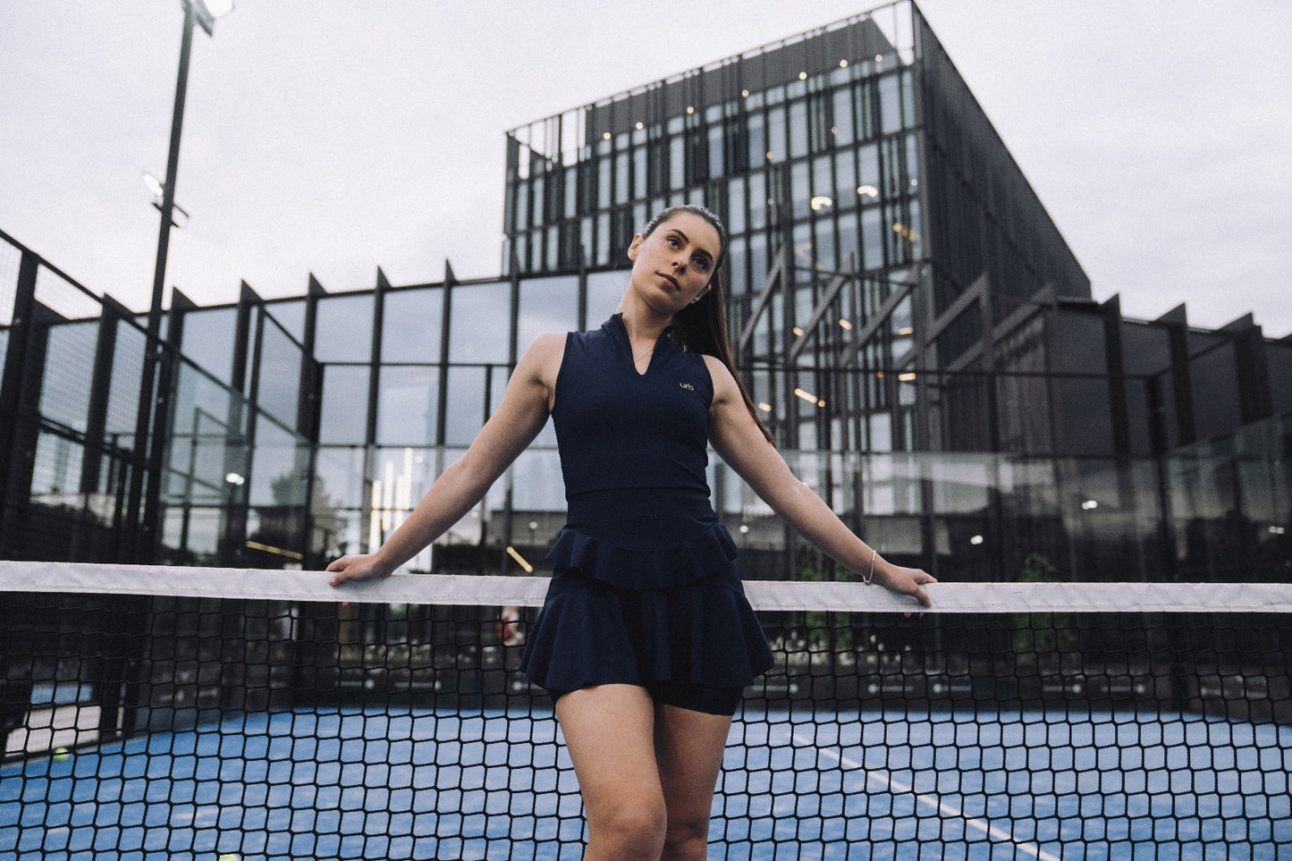 Vestido Folhos Azul